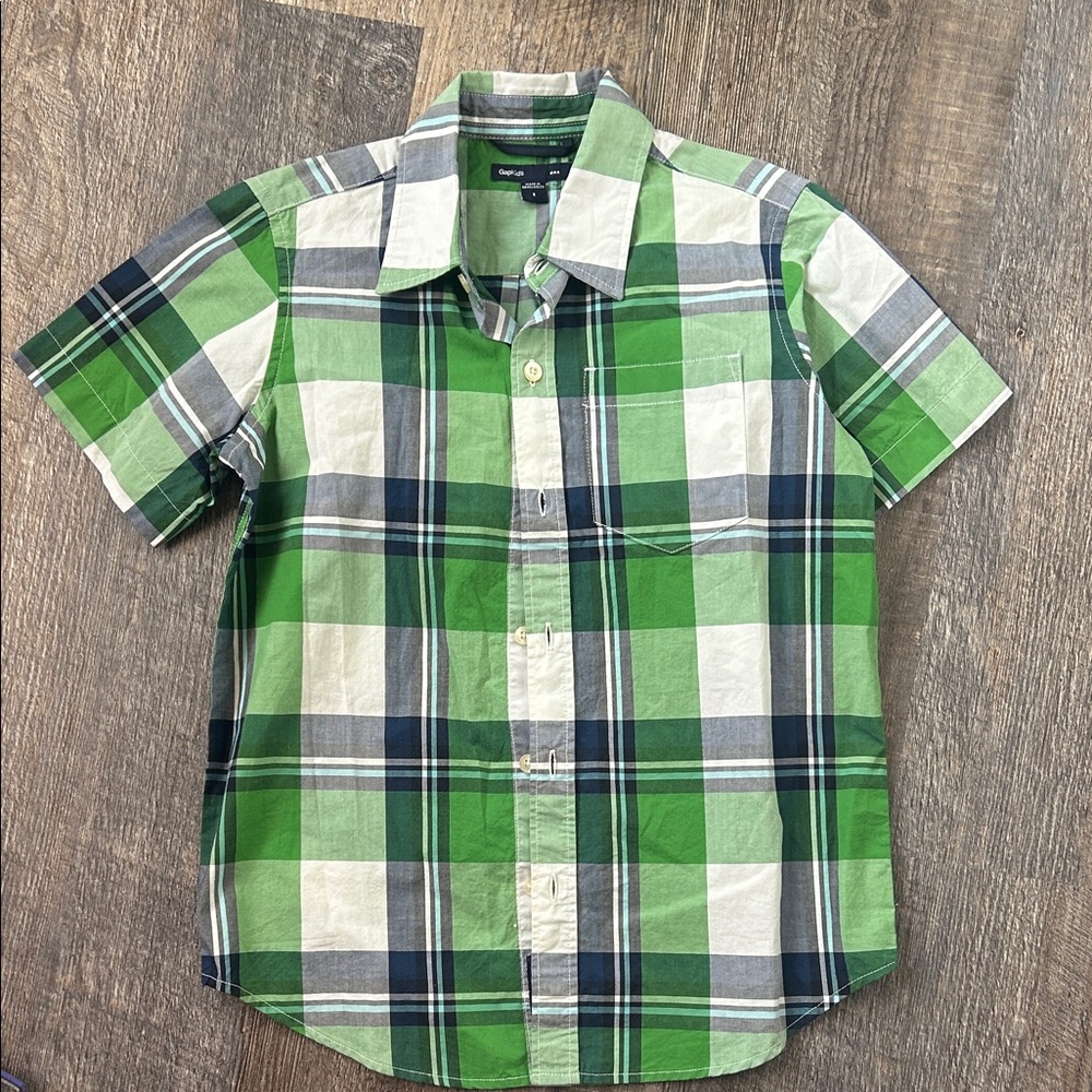 Green Plaid boys Shirt